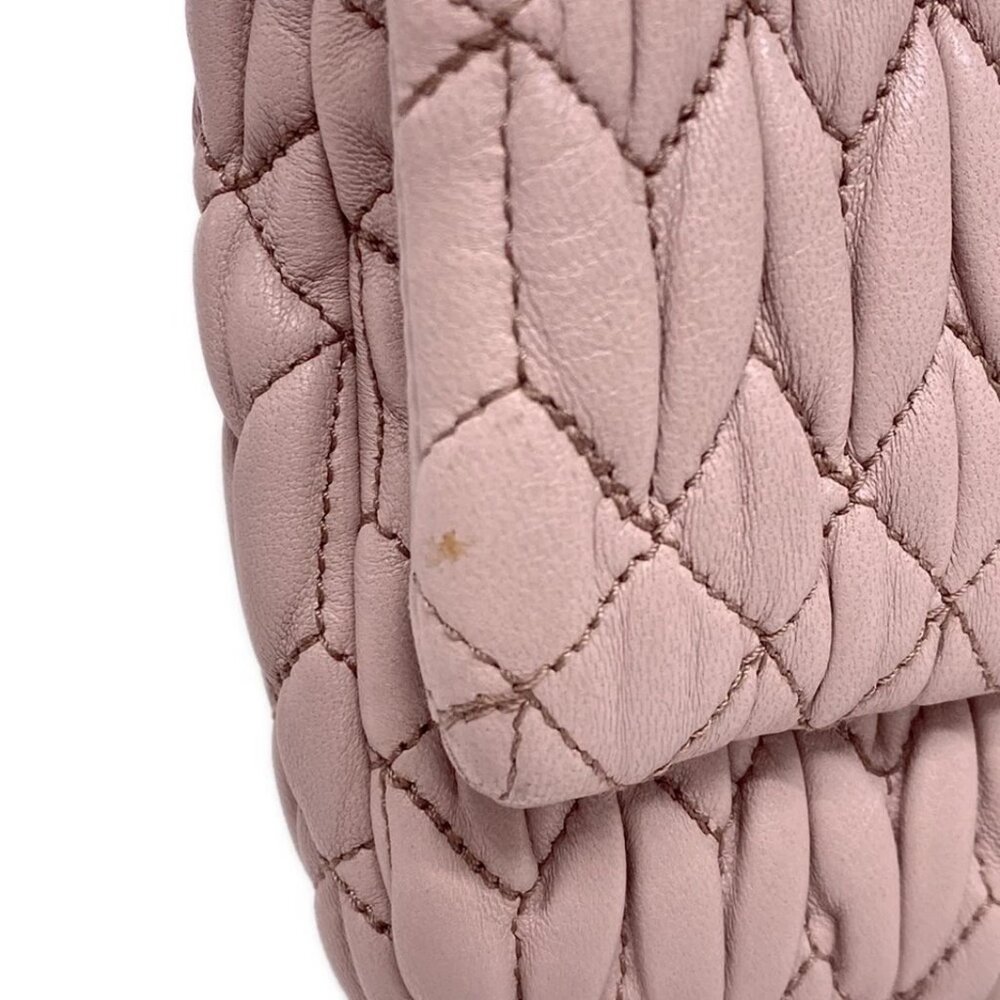 miumiu Miu Crystal/Matelasse Cameo (pink) Leather Shoulder Bag 595-051525 - Picture 10 of 14